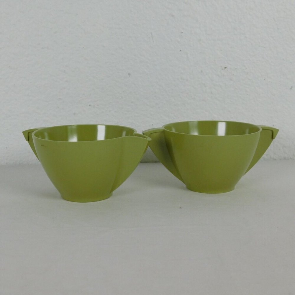 Green Melmac Mallo-Ware Sugar Bowl & Creamer Set Melamine Mallory Vtg 50s NO LID